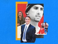 A photo illustration of Dan Janjigian, Chris-R from The Room