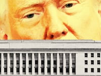 Donald Trump over the Pentagon