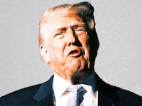 A photo illustration of Donald Trump for The Daily Beast podcast.