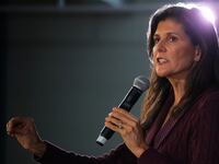 Republican presidential candidate and former U.S. Ambassador to the United Nations Nikki Haley speaks during a campaign town hall meeting in Exeter, New Hampshire, U.S., February 16, 2023.