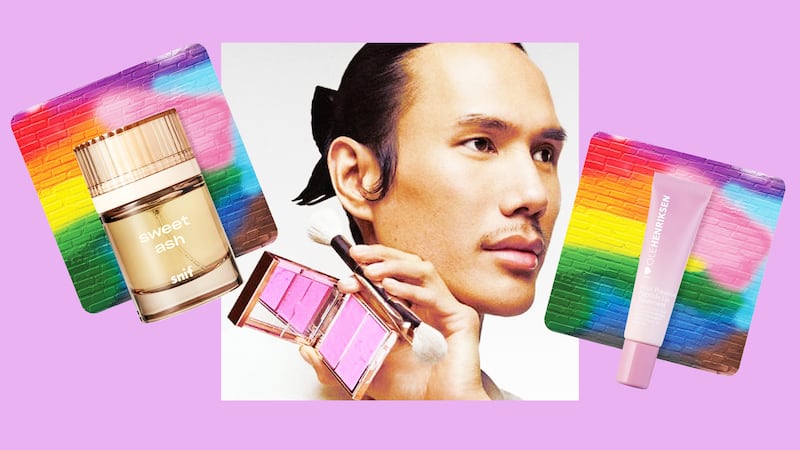 A photo illo illustration of Looker LGBTQ+-Owned Beauty Brands to Shop and Support During June and Beyond.
