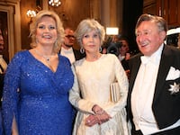 Opera singer Camilla Nylund, Jane Fonda and Richard Lugner
