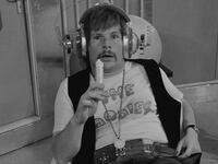 Comedian Bill Oddie in a sketch from episode 'Give Police a Chance' of the BBC television series 'The Goodies.