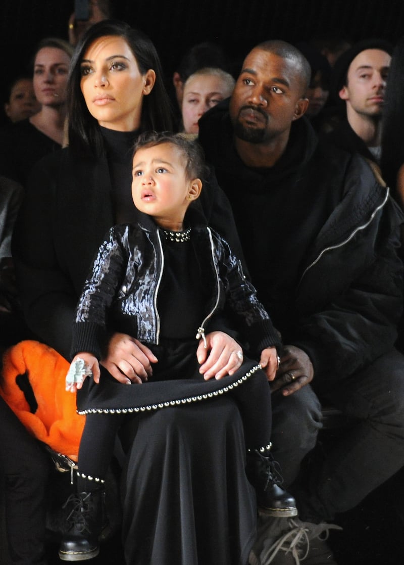 im Kardashian, North West and Kanye West 2015