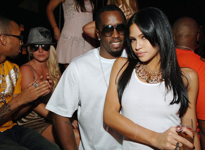 Dallas Austin, Singer Britney Spears, Rapper P. Diddy and Singer Cassie pose for photos at Cassie's 21st Birthday at Jet Nightclub at The Mirage Hotel and Casino on September 08, 2007 in Las Vegas, Nevada.