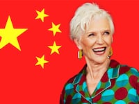 Maye Musk and China flag illustration