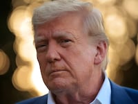 President Donald Trump speaks to reporters before boarding the Marine One presidential helicopter and departing the White House on June 24, 2025 in Washington, DC.