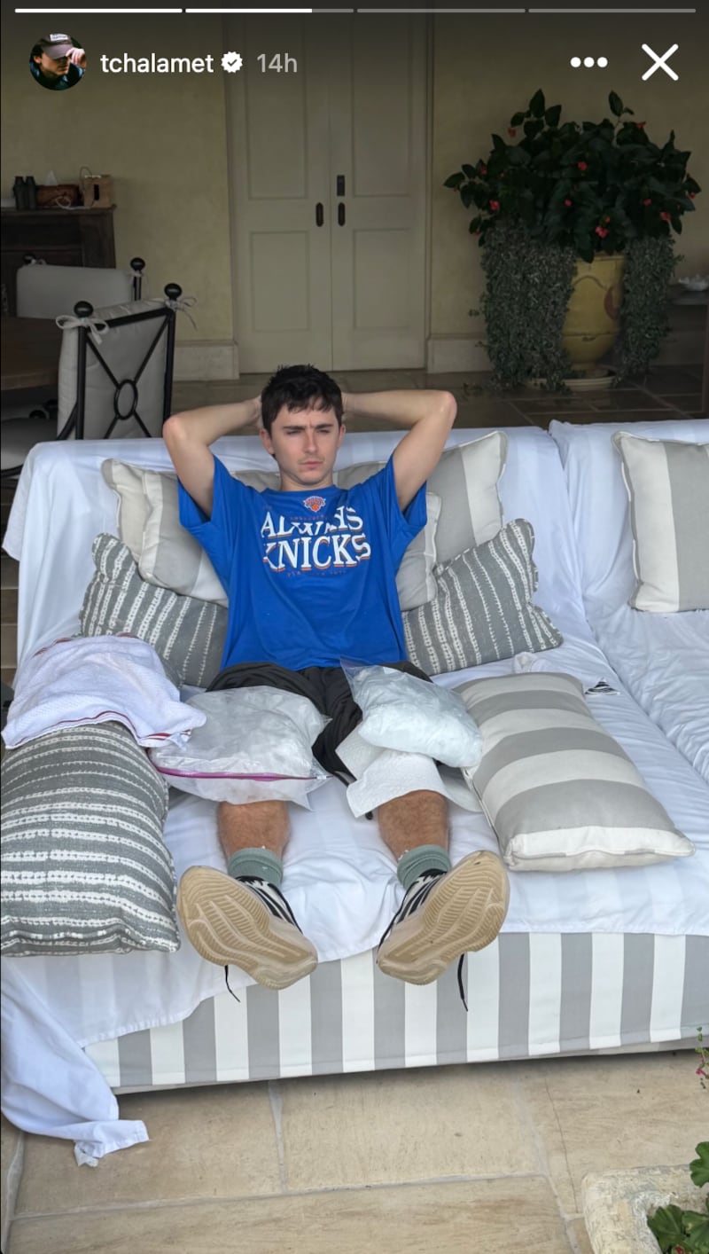 Chalamet's Instagram post