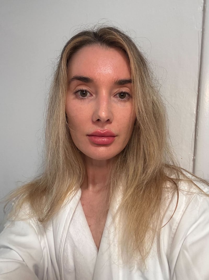 Mia's selfie for Jones Road Your Skin Foundation Stick.