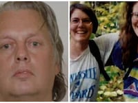 Side-by-side photos of Walter Jackson and two victims authorities say he killed in a national park.