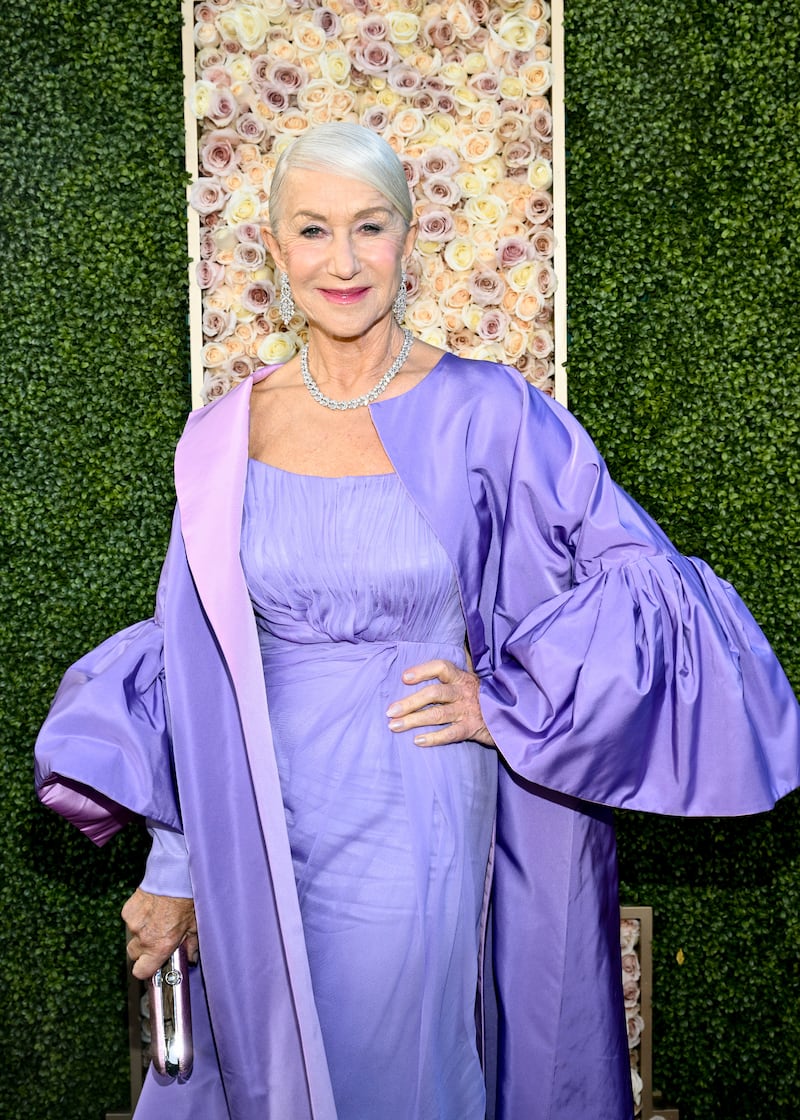 Helen Mirren at the 81st Golden Globe Awards held at the Beverly Hilton Hotel on January 7, 2024, in Beverly Hills.