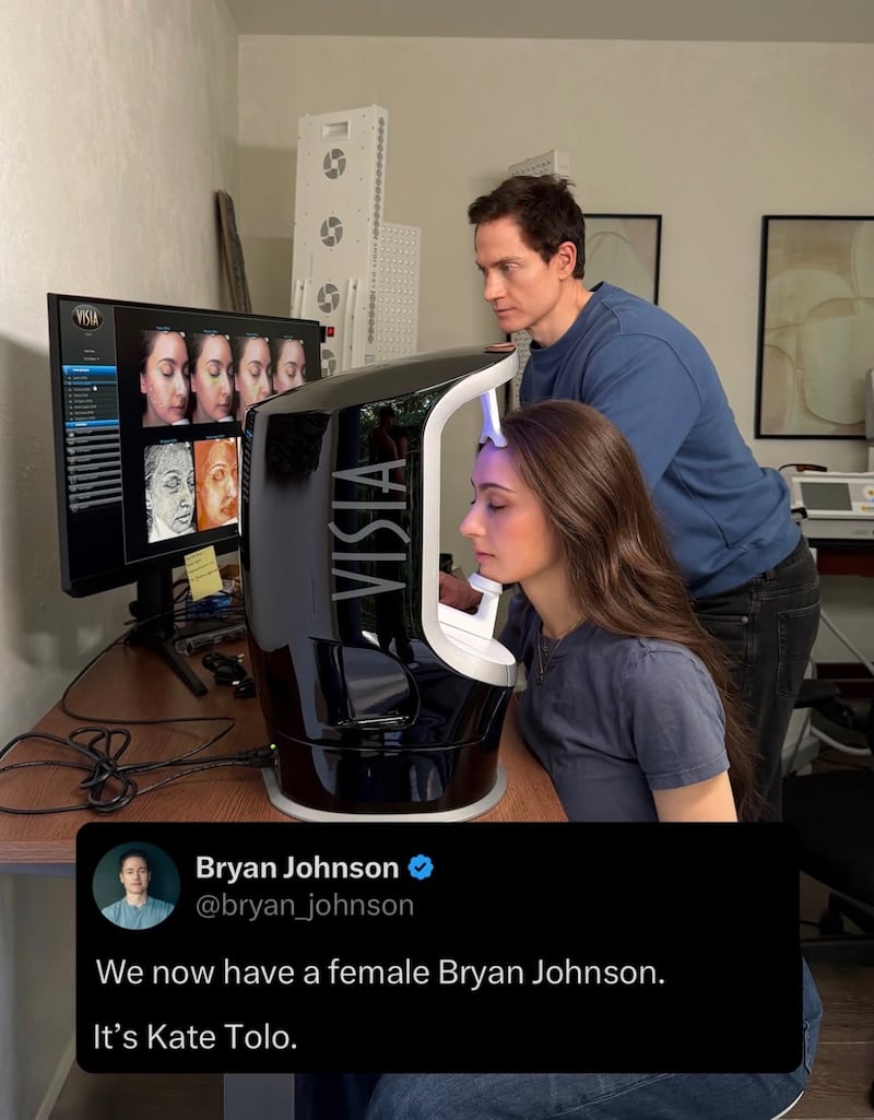 Bryan Johnson and Kate Tolo used to work together, and she was the second person to adopt his grueling anti-aging "Blueprint methodology," which included, among other things, taking 60 supplements daily.
