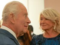King Charles III (C) attends a cultural reception ith Martha Stewart at Rockefeller Center during a state visit on April 29, 2026 in New York City.
