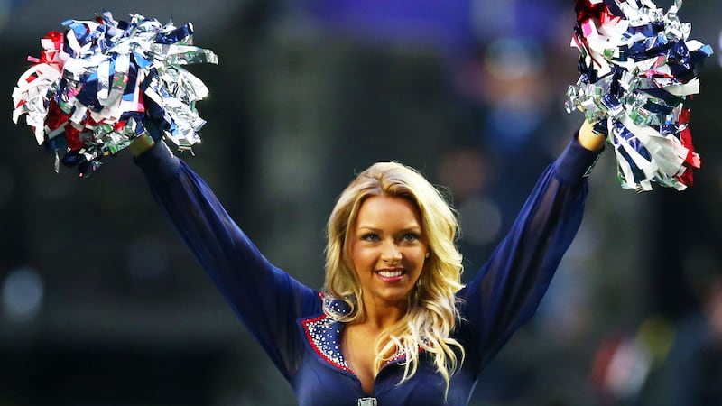 New England Patriots cheerleader Camille Kostek performs during Super Bowl XLIX against the Seattle Seahawks at University of Phoenix Stadium on February 1, 2015 in Glendale, Arizona.