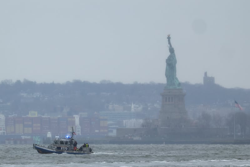 A New York Police Department rescue boat.
