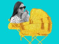 A photo illustration showing the tiny dog, Pilaf, Demi Moore has carried with her throughout Cannes.