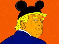 Donald Trump, Mickey ears illustration, illo