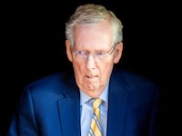 A photo illustration of Senator Mitch McConnell.