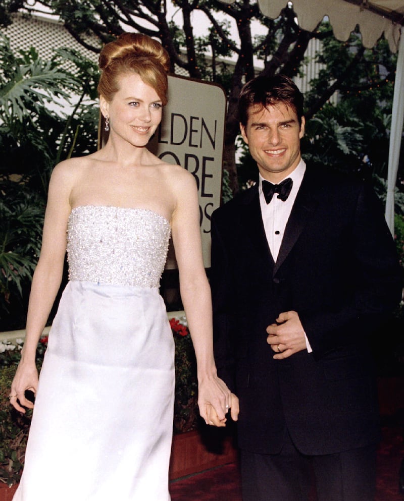 Nicole Kidman and Tom Cruise in 1995 at the 53rd Annual Golden Globe Awards in Beverly Hills, California.