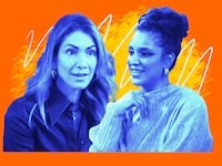 A photo illustration of Erin Lichy and Jessel Taank in Season 14 episode 5 of RHONY.