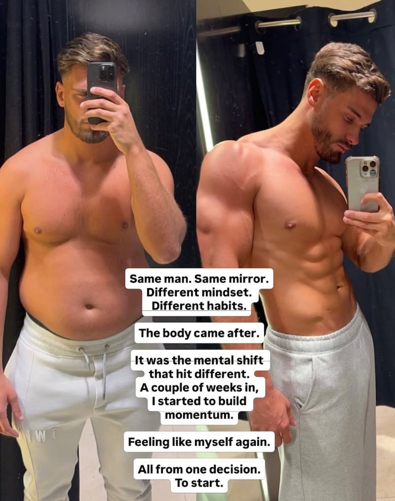 With two mirror selfies, Jacques O’Neill showed his incredible fitness transformation.