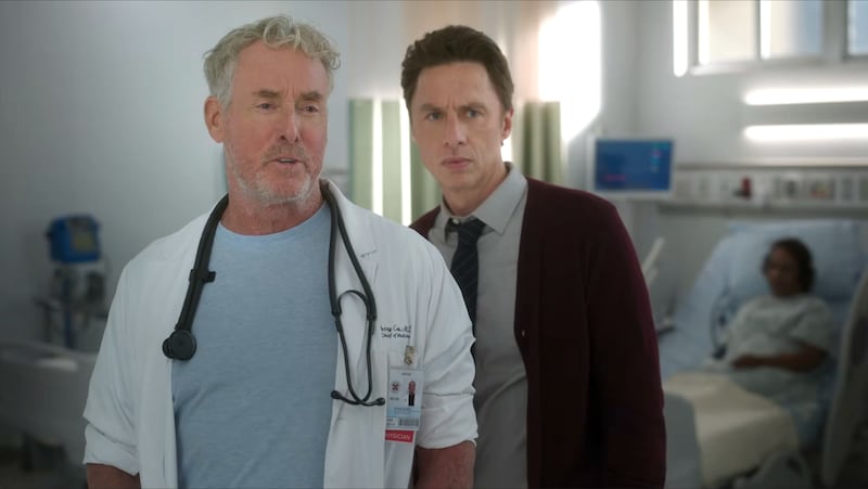 Scrubs, Dr. Cox and JD back in Sacred Heart (ABC.)