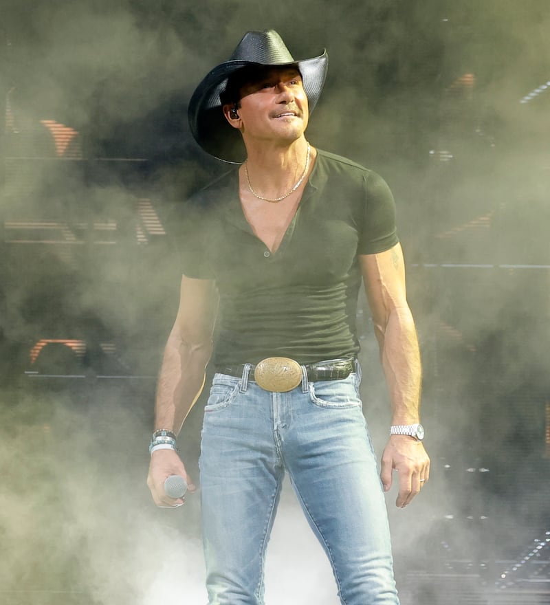 Tim McGraw performs at Bridgestone Arena on April 25, 2024, in Nashville, Tennessee.