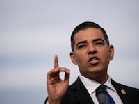 WASHINGTON, DC - DECEMBER 13: Rep. Robert Garcia (D-CA) speaks during a news conference about Republican efforts to open an impeachment inquiry into U.S. President Joe Biden, outside the U.S. Capitol on December 13, 2023 in Washington, DC. Earlier in the day, U.S. President Joe Biden's son Hunter Biden defied a subpoena from Congress to testify behind closed doors ahead of a House vote on an impeachment inquiry against his father. (Photo by Drew Angerer/Getty Images)