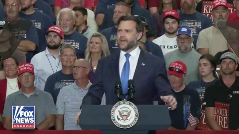 The moment Vance realized he was being heckled.