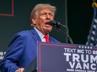 Donald Trump speaks at a rally in North Carolina.