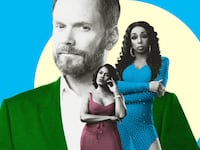 A photo illustration of Joel McHale, Tiffany Pollard, and Omarosa.