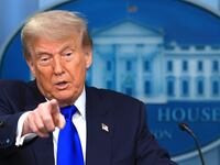 President Donald Trump answers questions during a press conference on recent Supreme Court rulings in the briefing room at the White House on June 27, 2025, in Washington, DC.