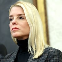Attorney General Pam Bondi attends the swearing-in ceremony of U.S. Ambassador to India Sergio Gor in the Oval Office of the White House on November 10, 2025 in Washington, DC.