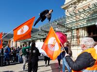 Strikes against pension reform in France.