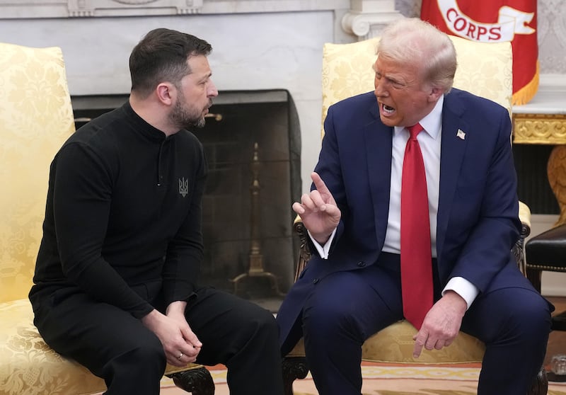 Trump and Ukrainian President Volodymyr Zelensky meet in the Oval Office at the White House on Feb. 28