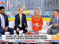 The Fox & Friends hosts sit on a coach during their October 23, 2024 broadcast.