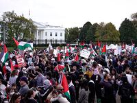 Pro-Palestine march outside the White House.