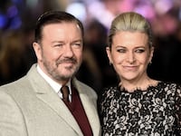 Ricky Gervais and wife Jane Fallon attend the UK Premiere of "Night At The Museum: Secret Of The Tomb"