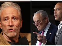 Jon Stewart/Chuck Schumer/Hakeem Jeffries