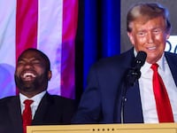 Congressman Byron Donalds pictured with Donald Trump.