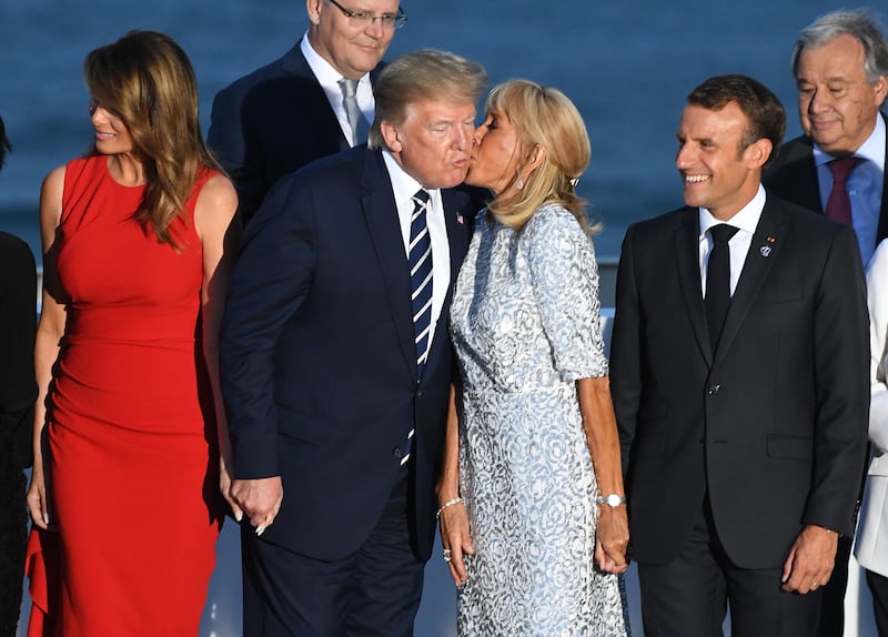 Brigitte Macron, Donald Trump and Emmanuel Macron