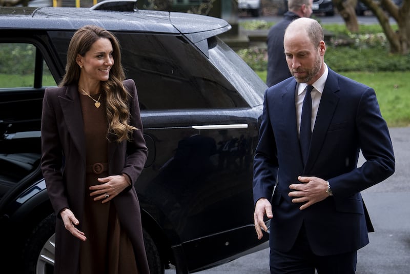 Catherine, Princess of Wales and Prince William, Prince of Wales arrive ahead of an audience with the Archbishop of Canterbury Dame Sarah Mullally at Lambeth Palace on February 5, 2026 in London, England.