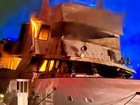 A $1 million yacht sank after a fire on board sent flames 30 foot into the sky in marina del Ray.
