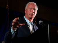 Republican Senator Ron Johnson (R-WI) thanks his supporters before leaving the venue of his election night party.