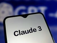 A cell phone against a blue background