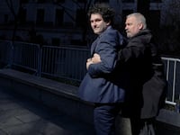 Former FTX Chief Executive Sam Bankman-Fried outside the Manhattan federal court in New York City