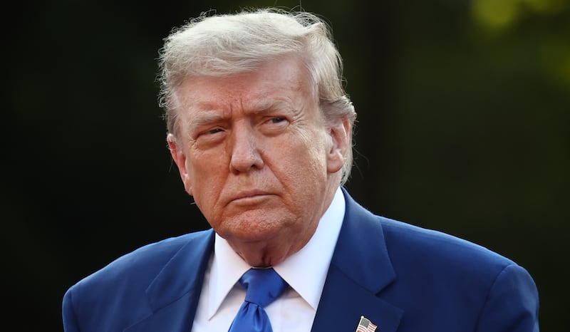 USA President Donald Trump arrives to Social Dinner of the NATO Summit, at Palace Huis ten Bosch in The Hague, Netherlands on June 24, 2025. (Photo by Jakub Porzycki/NurPhoto)