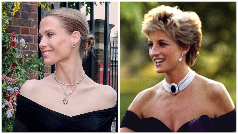 Princess Diana and her Niece, Amelia Spencer, matched in similar dresses, 31 years apart.
