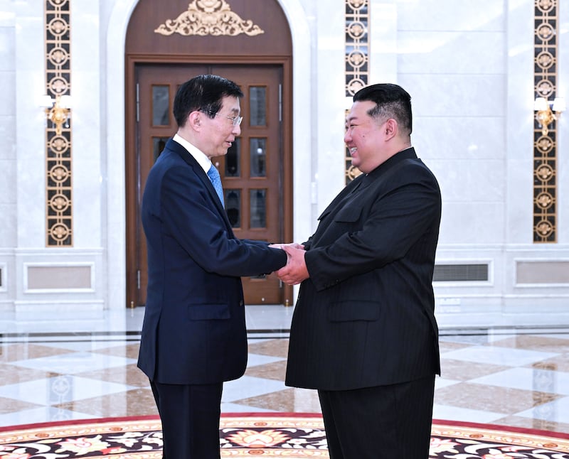 Kim Jong Un appeared in China in July with Wang Huning, chairman of the Chinese People's Political Consultative Conference.