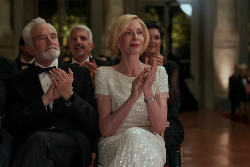 The Diplomat. (L to R) Bradley Whitford as Todd Penn, Allison Janney as Grace Penn in episode 408 of The Diplomat. Cr. Nick Wall/Netflix © 2026